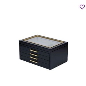 Everly Quinn Black and Gold Jewelry Box